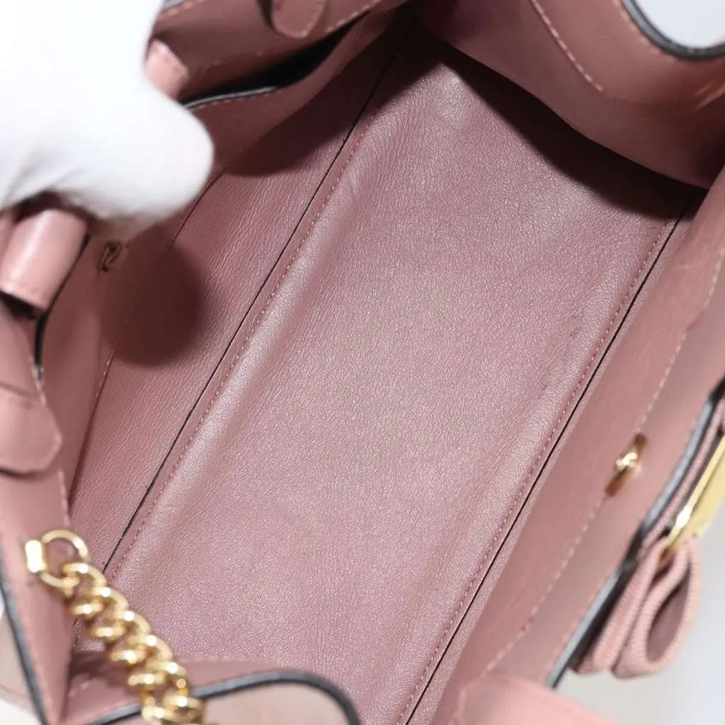 Salvatore Ferragamo Vara Bow Top Handle Convertible Tote Pink Leather Good - Box View