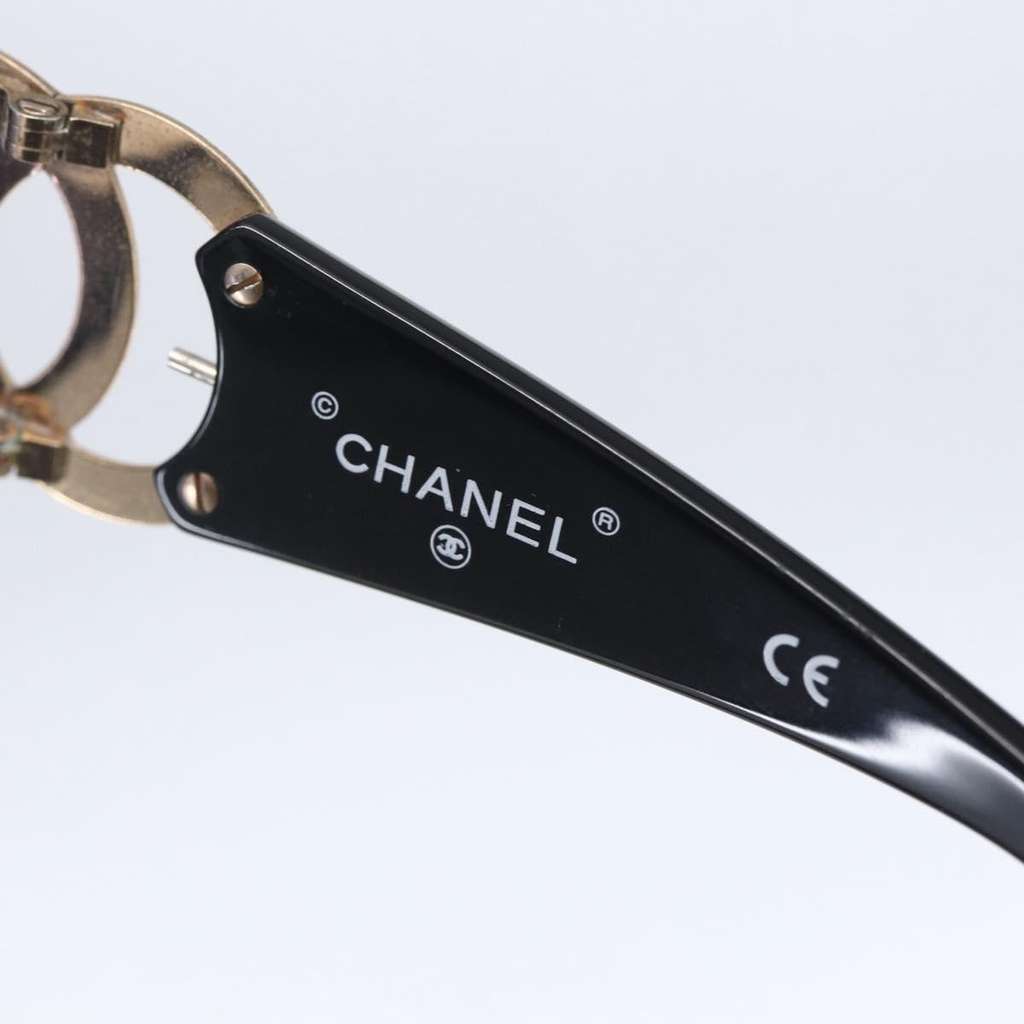 Chanel Logo CC Sunglasses Black Plastic Good condition - Box View