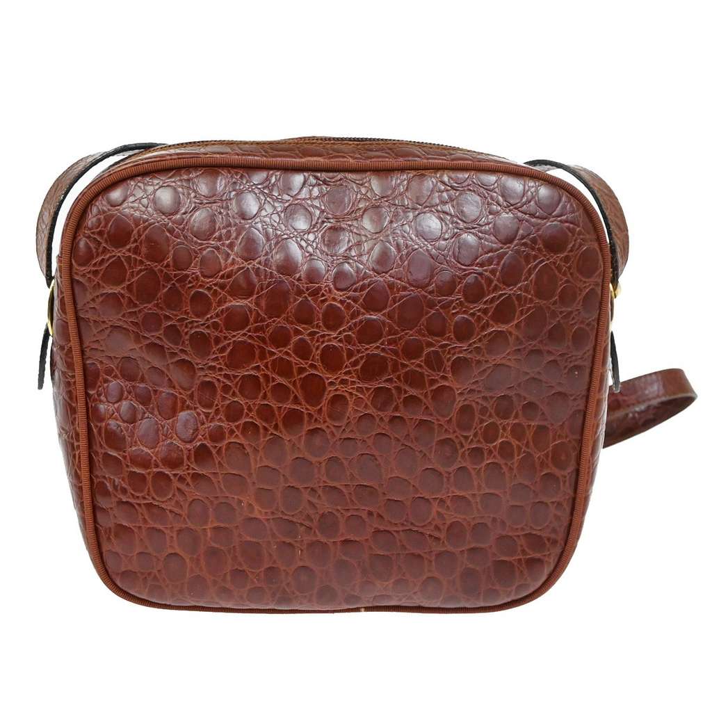 Salvatore Ferragamo Vala Shoulder Bag Brown Leather Good condition - Back View