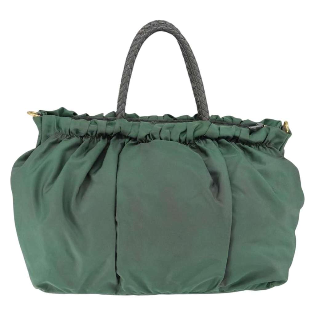 Prada Convertible Bow Tote Green Good condition - Back View