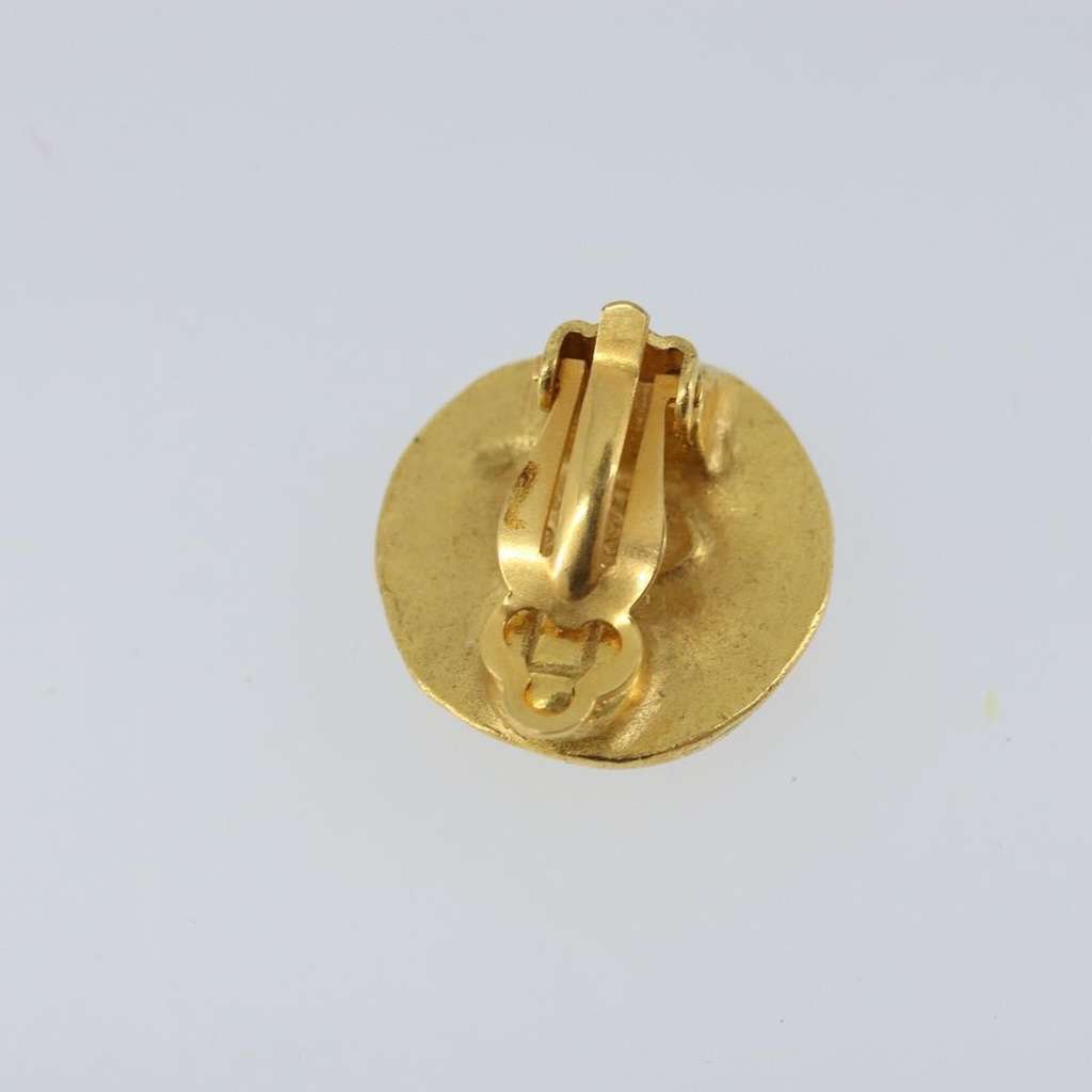 Chanel Vintage CC Round Clip-On Earrings Gold Good condition - Inside View