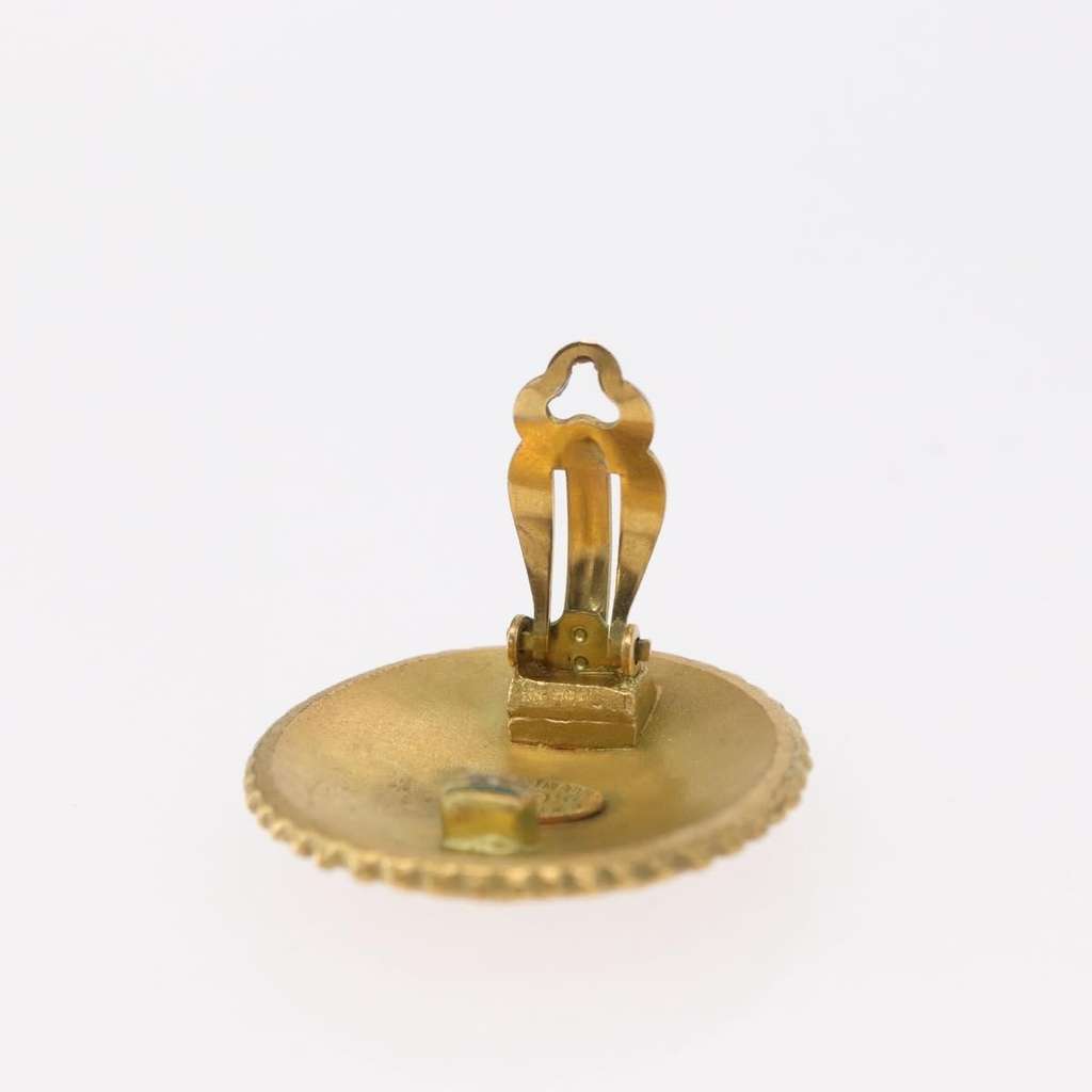Chanel Vintage Round CC Clip-On Earrings Gold Good condition - Box View
