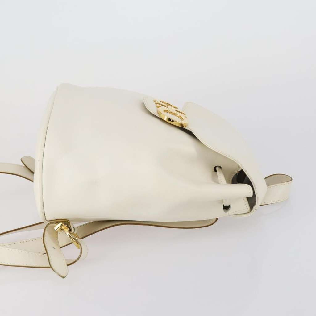 Salvatore Ferragamo Gancini Backpack White Leather Good condition - Inside View