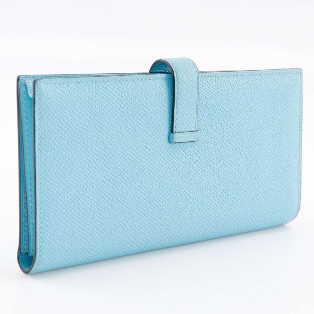 Hermès Bearn Wallet Blue Leather Good condition - Back View