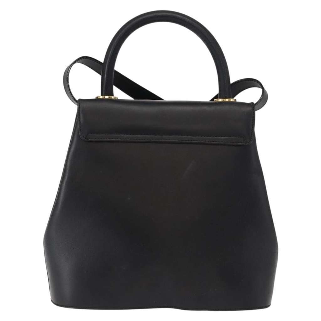 Salvatore Ferragamo Vintage Handbag Black Leather Good condition - Back View