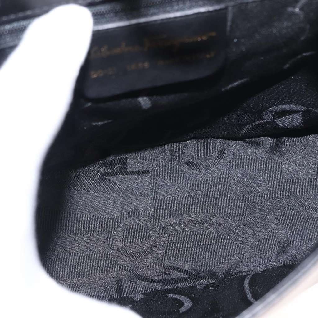 Salvatore Ferragamo Vintage Handbag Black Leather Good condition - Box View