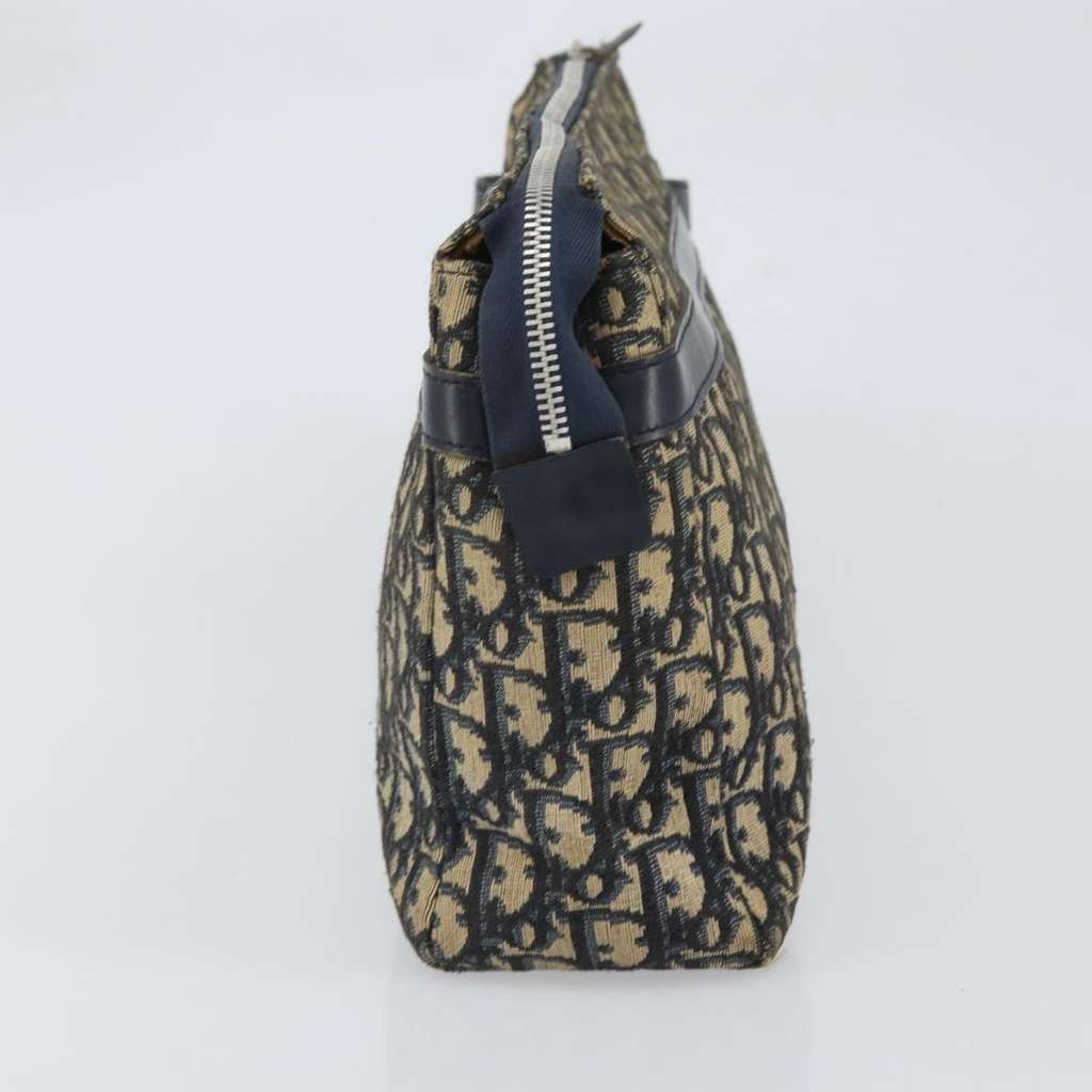 Christian Dior Vintage Zip Pochette Navy Canvas Fair condition - Inside View