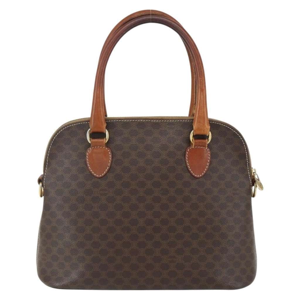 Celine Vintage Macadam Handbag Brown Canvas Good condition - Back View