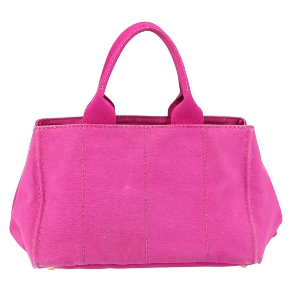 Prada Canapa Tote Pink Canvas Good condition - Back View