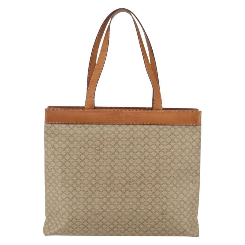 Celine Vintage Macadam Tote bag Beige Canvas Fair condition - Back View