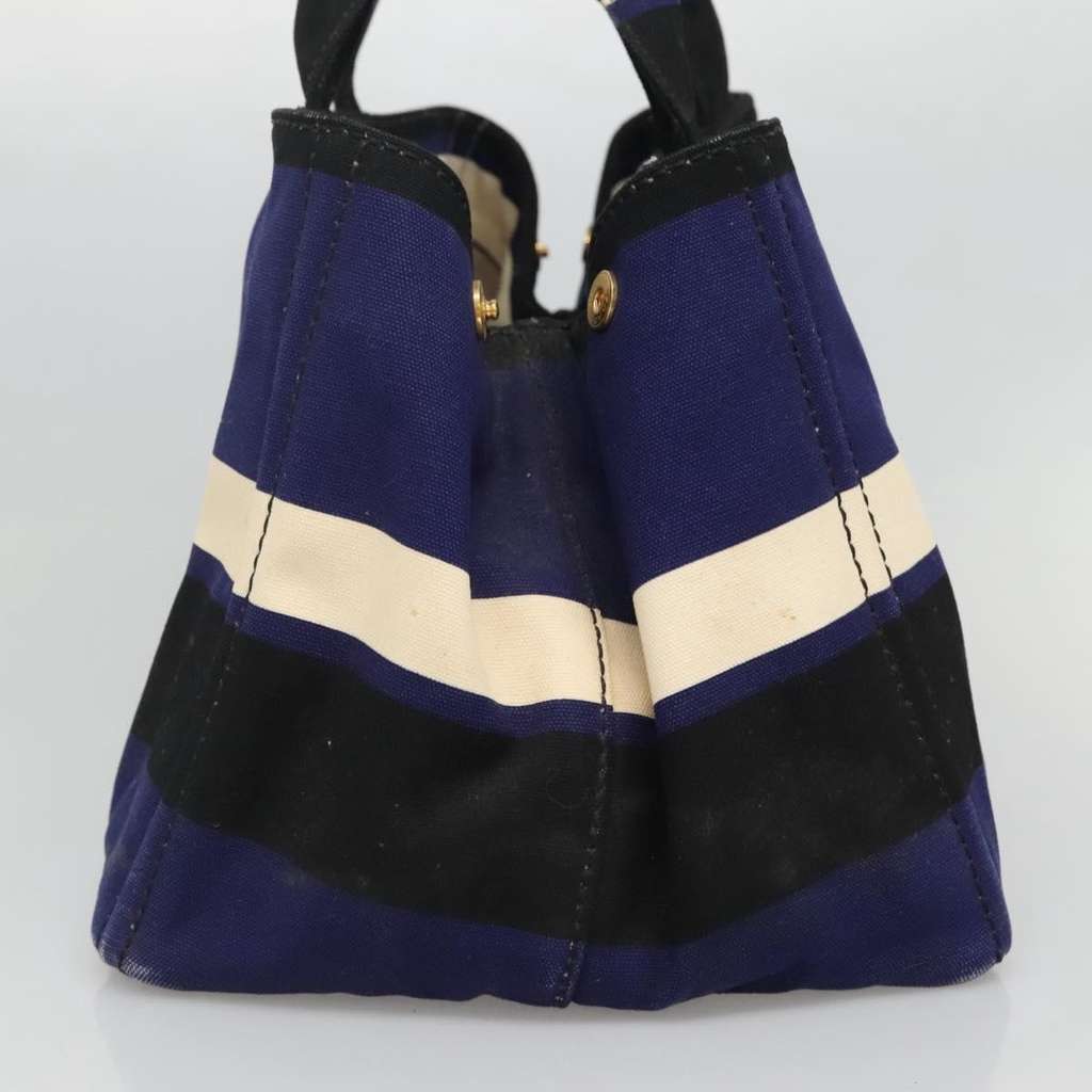 Prada Canapa Open Tote Blue Canvas Good condition - Model View