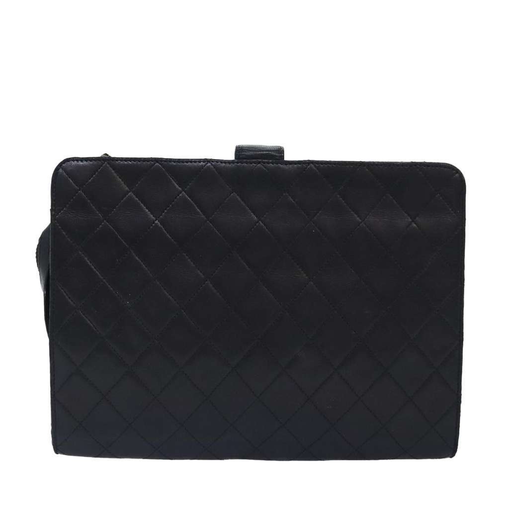 Chanel Vintage Shoulder Bag Black Leather Fair condition - Back View