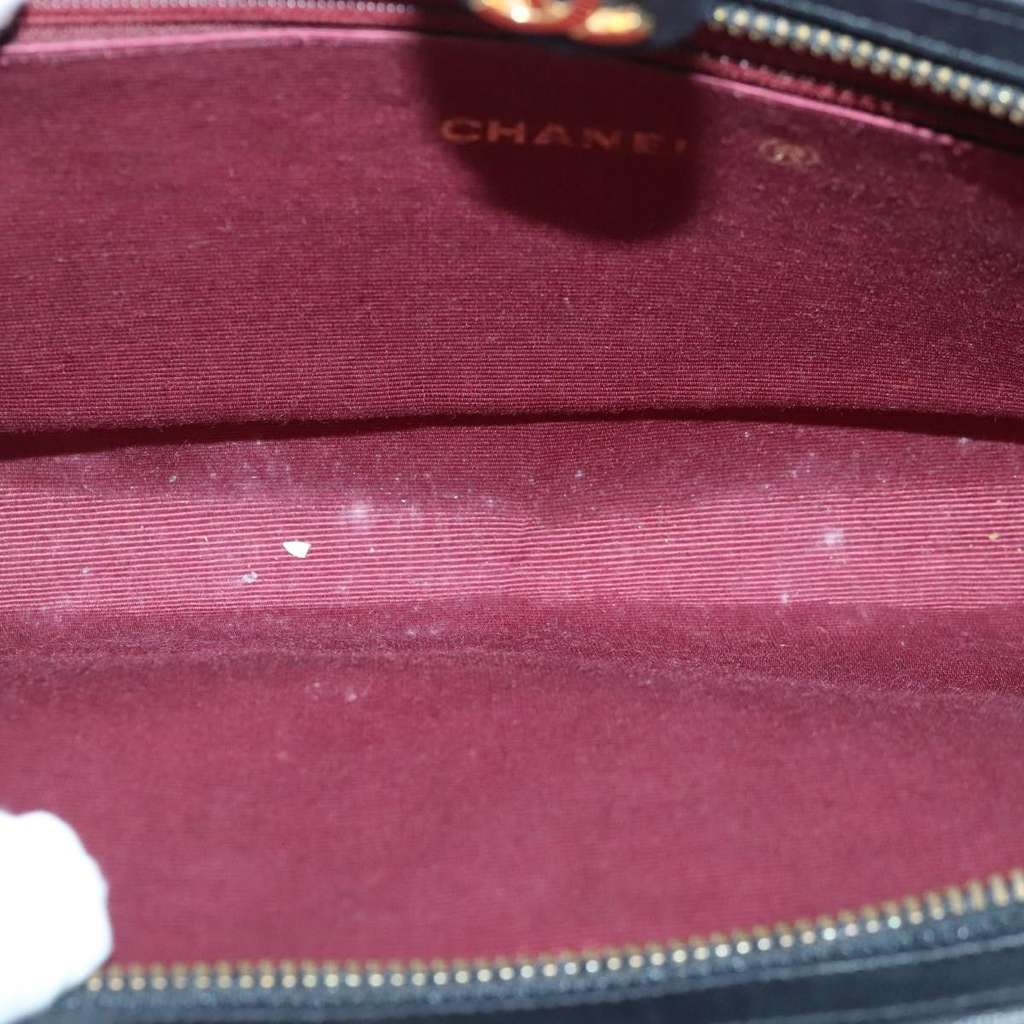 Chanel Vintage Shoulder Bag Black Leather Fair condition - Box View