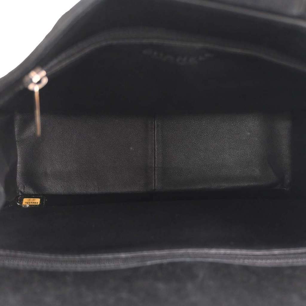 Chanel Chocolate bar tote Black Leather Good condition - Inside View