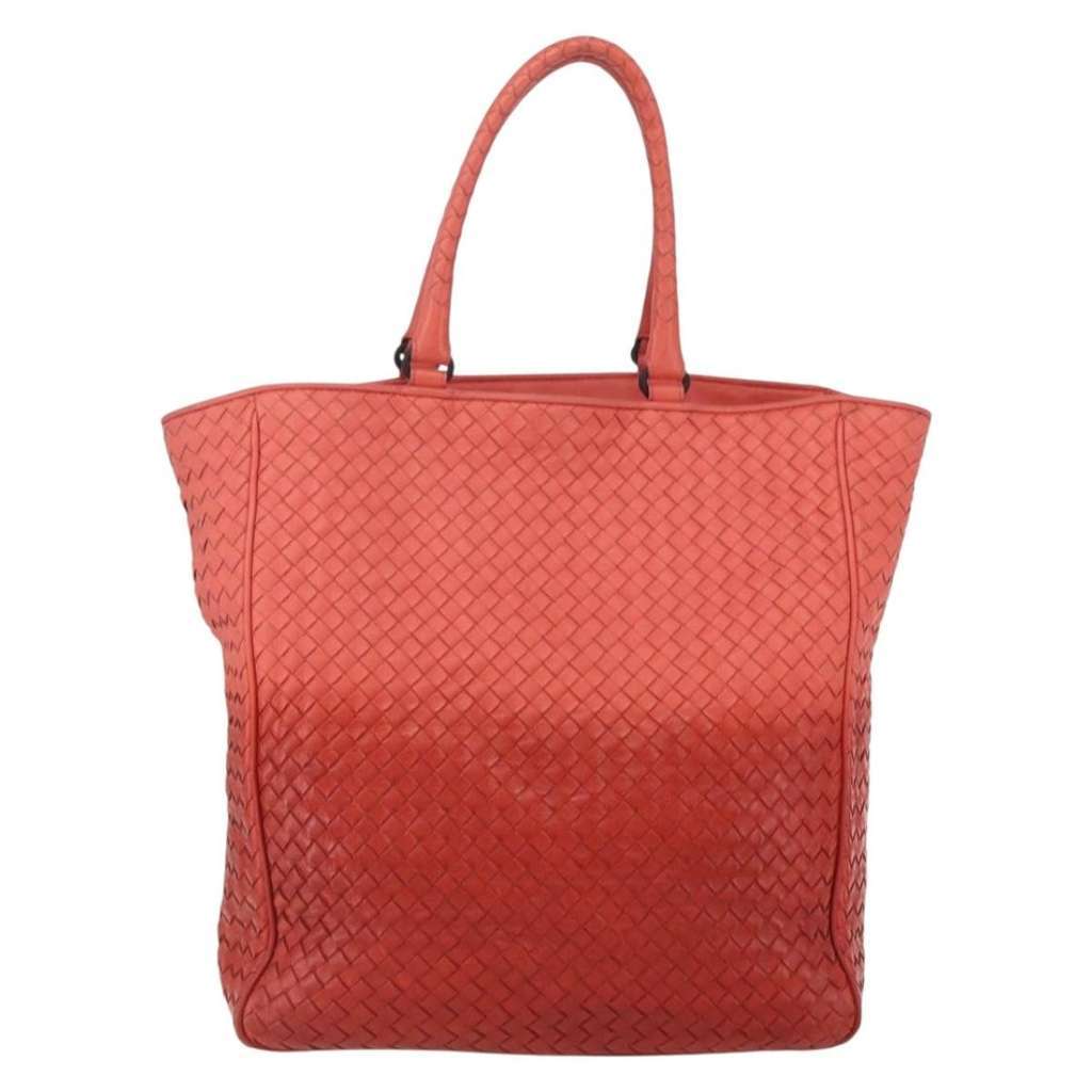 Bottega Veneta Intrecciato Tote Orange Leather Good condition - Back View