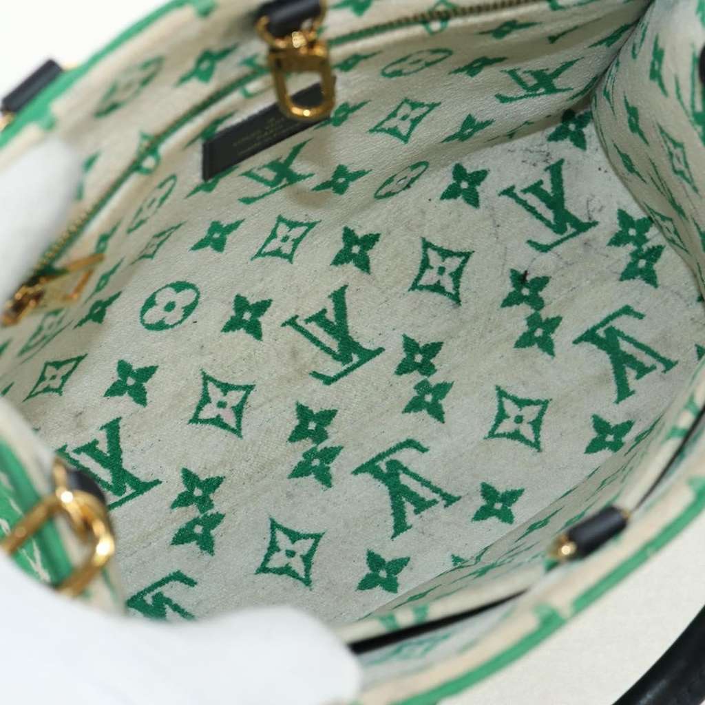 Louis Vuitton OnTheGo Tote Green Velvet Good condition - Box View