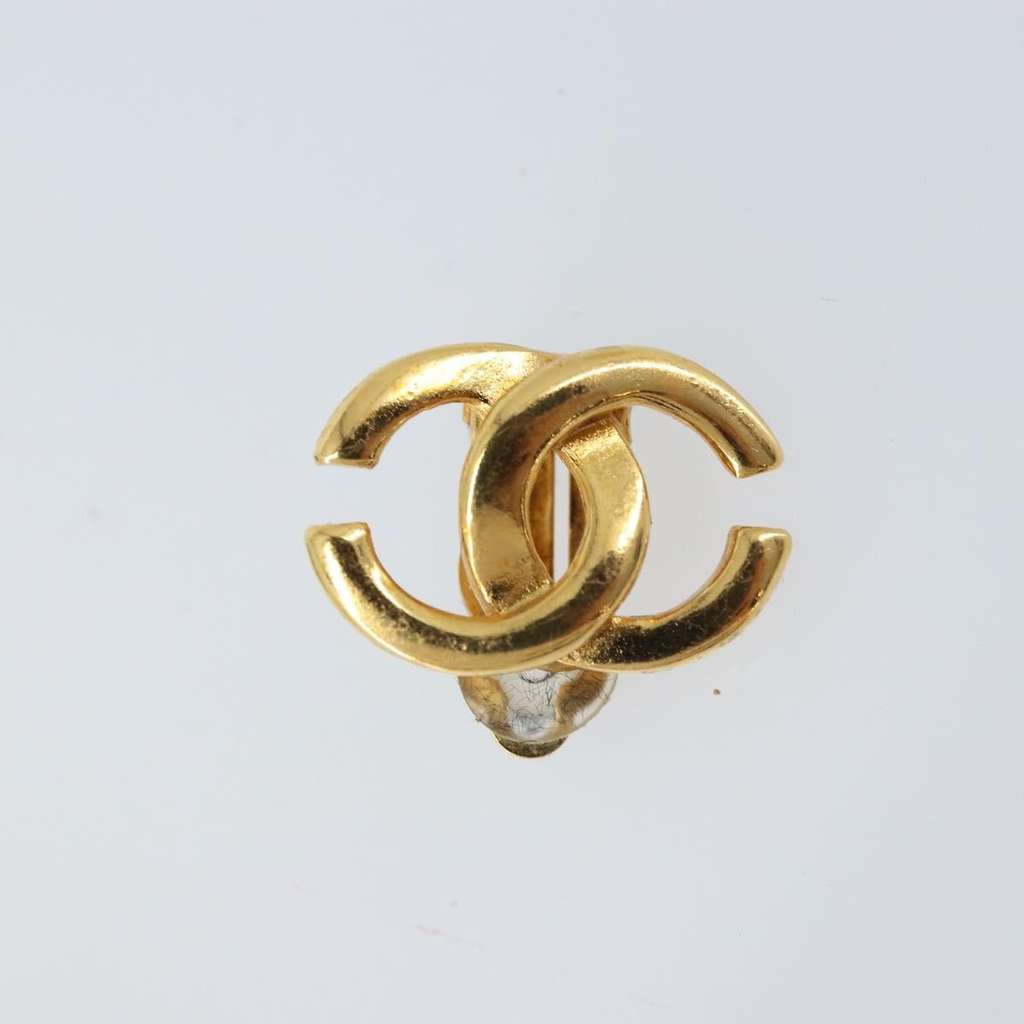 Chanel CC Clip On Earring Gold Metal Good condition - Back View