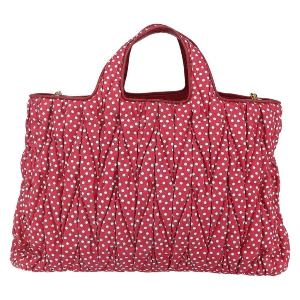Miu Miu Shopper Tote Red Canvas Good condition - Back View