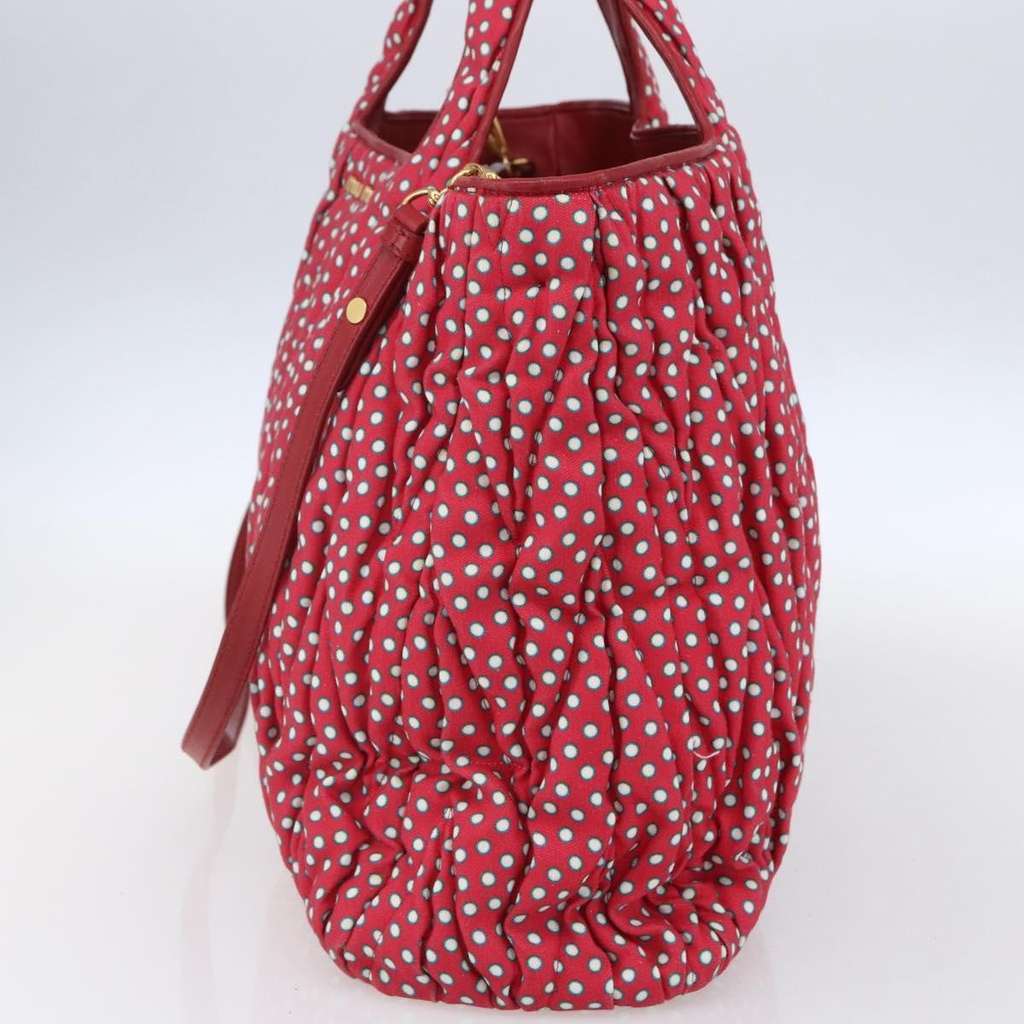 Miu Miu Shopper Tote Red Canvas Good condition - Model View