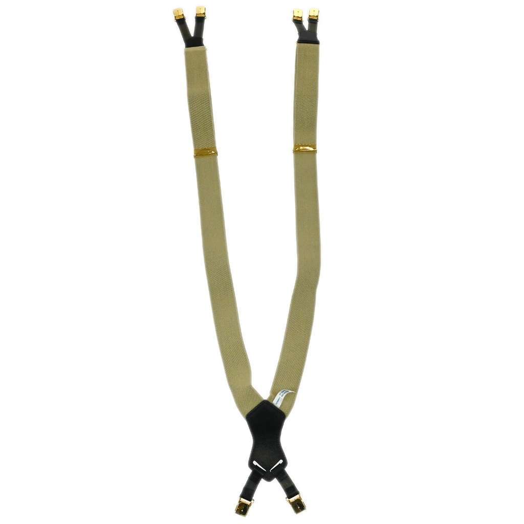 Chanel Logo Suspenders Beige Canvas Good condition - Back View