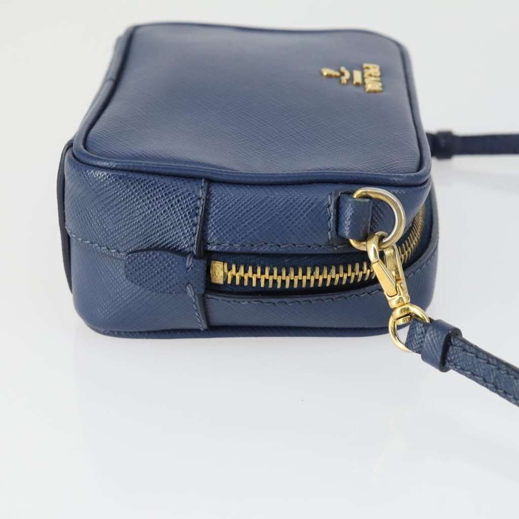 Prada Zip Crossbody Bag Navy Leather Good condition - Inside View