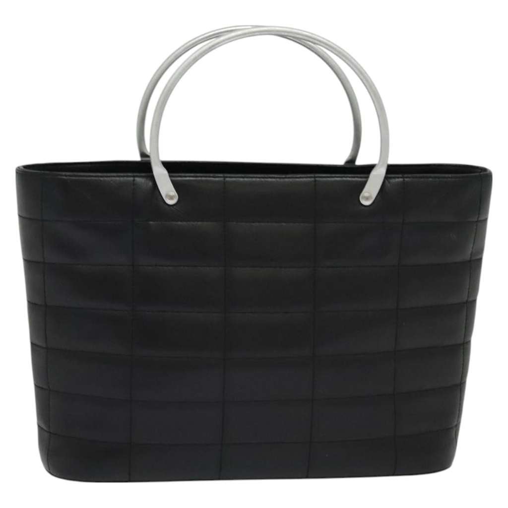 Chanel Vintage Chocolate Bar Tote Black Leather Good condition - Back View