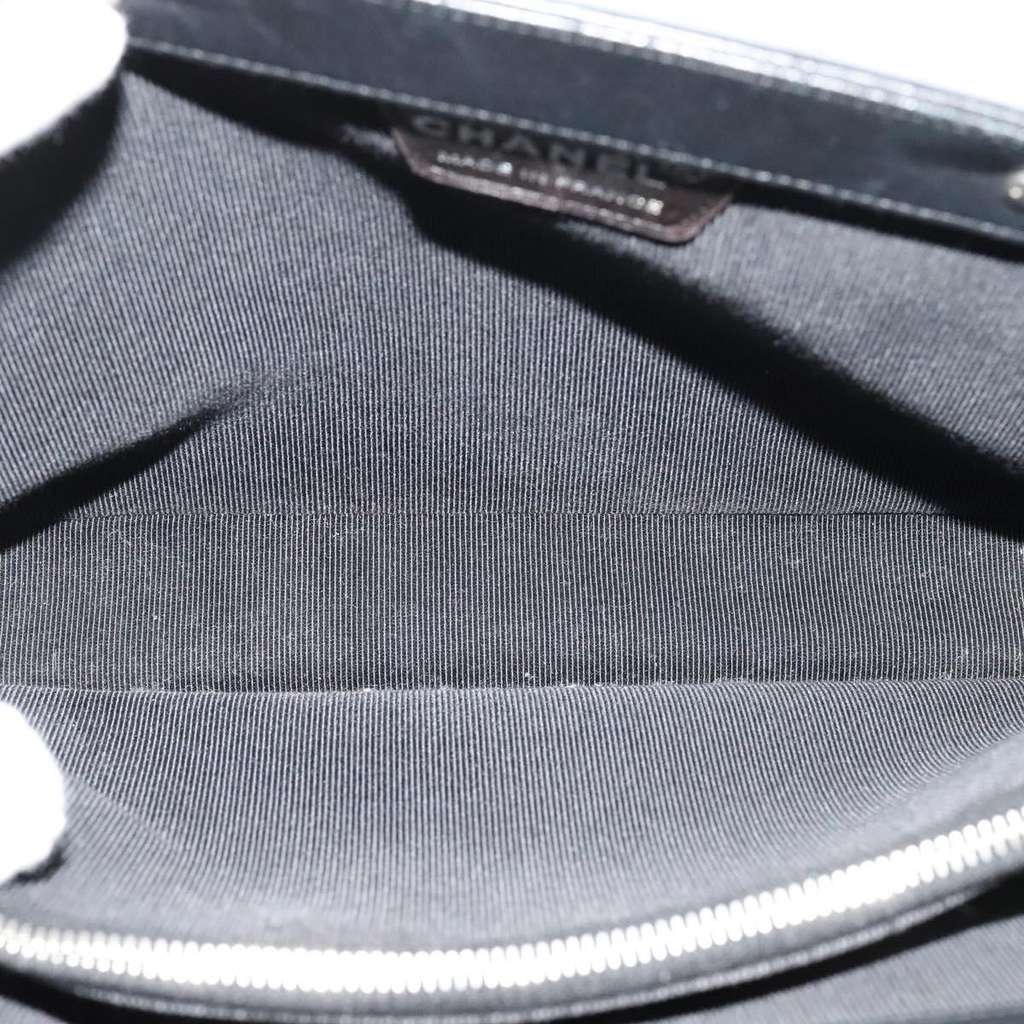 Chanel Vintage Chocolate Bar Tote Black Leather Good condition - Box View