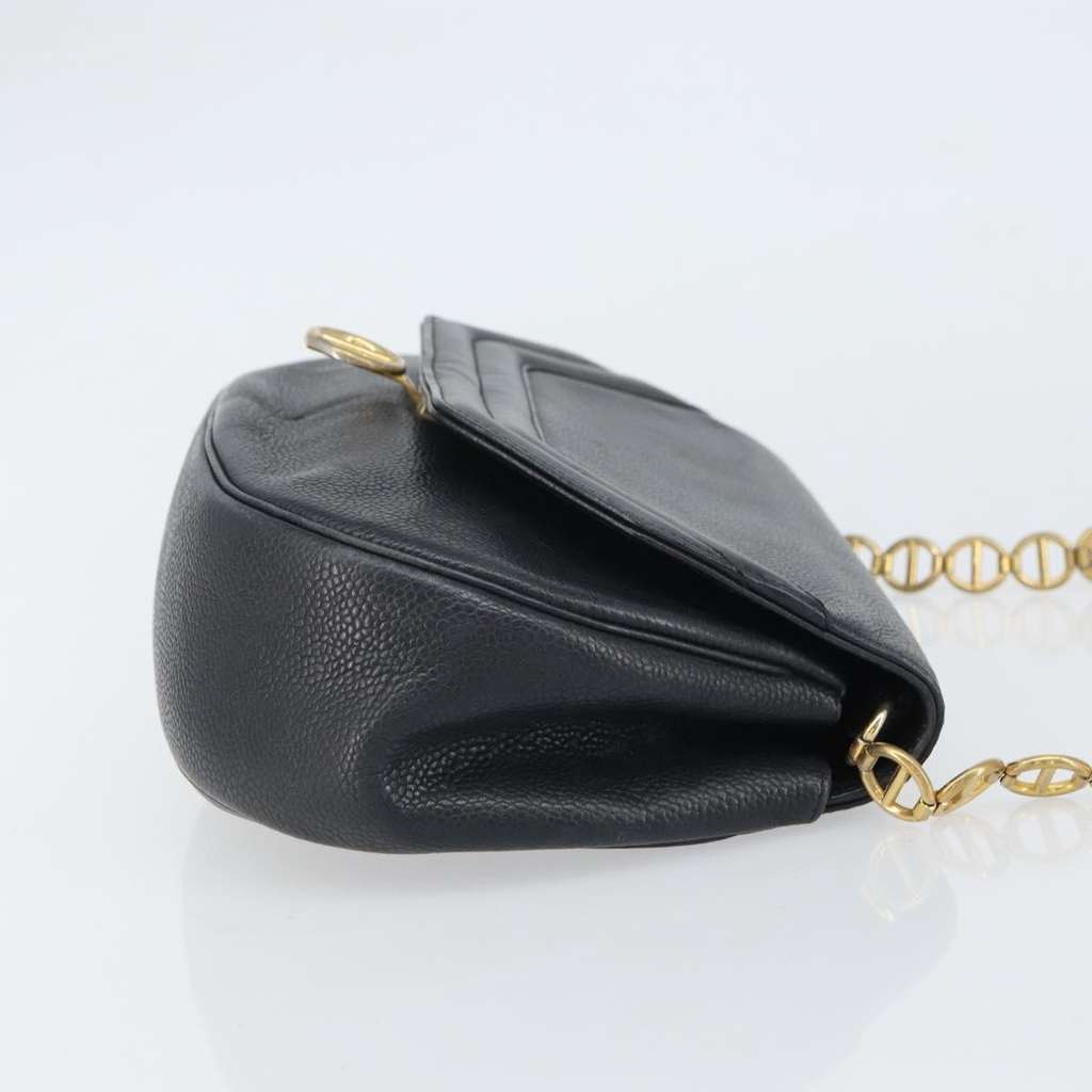 Christian Dior Vintage Shoulder Bag Black Leather Good condition - Inside View