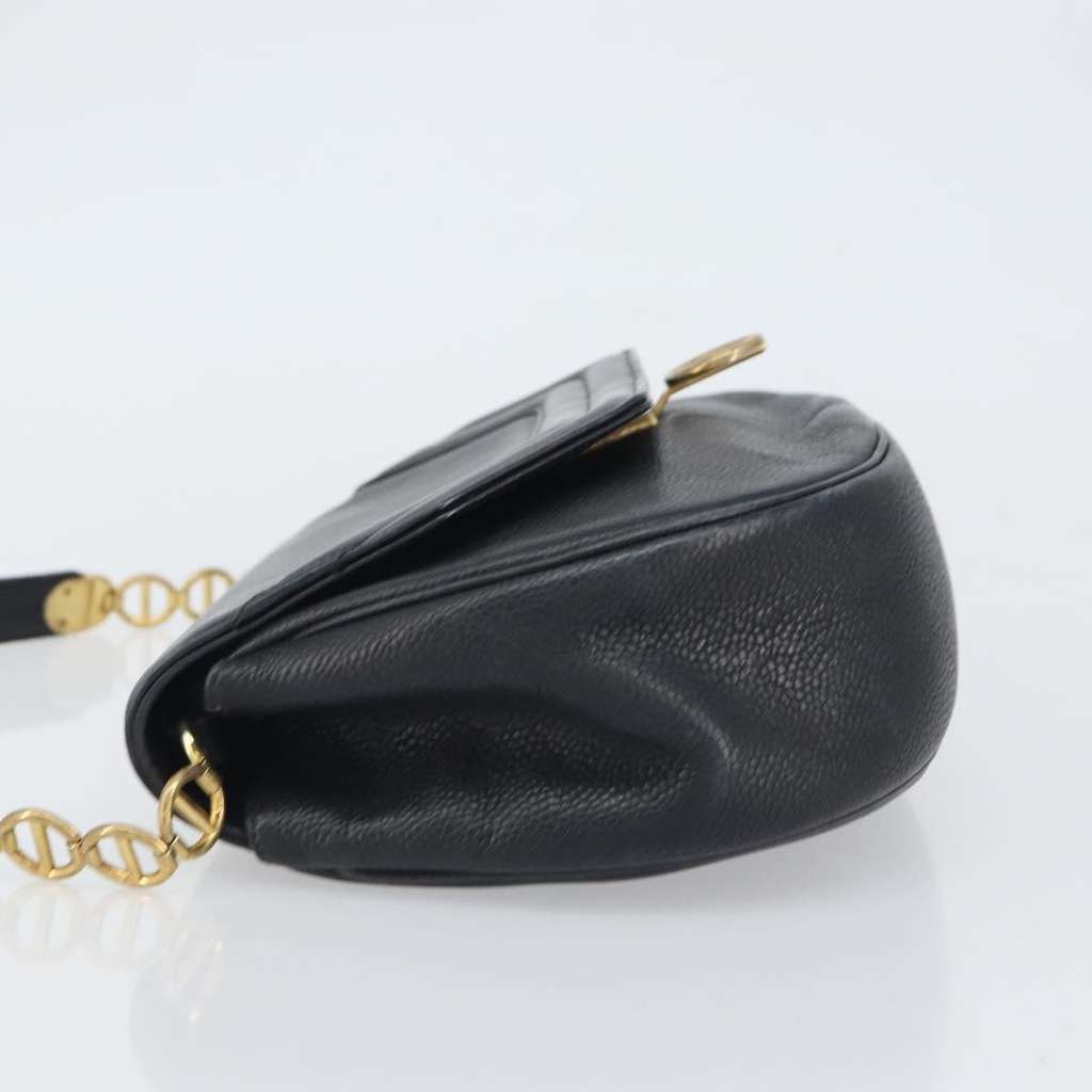 Christian Dior Vintage Shoulder Bag Black Leather Good condition - Model View