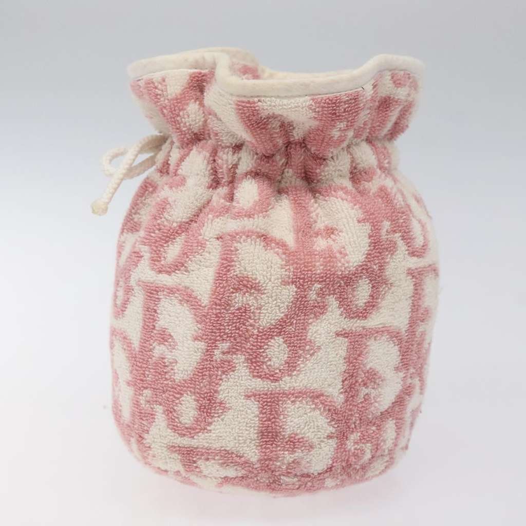 Christian Dior Vintage Trotter Pouch Pink Cotton Good condition - Inside View