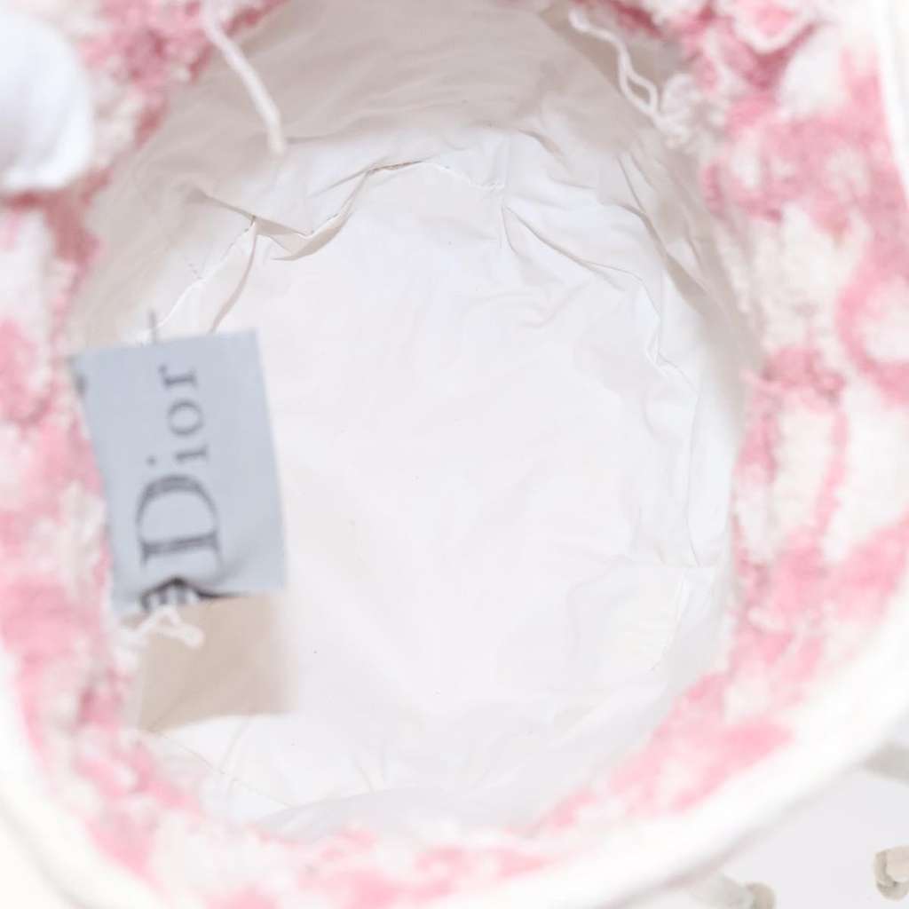 Christian Dior Vintage Trotter Pouch Pink Cotton Good condition - Box View