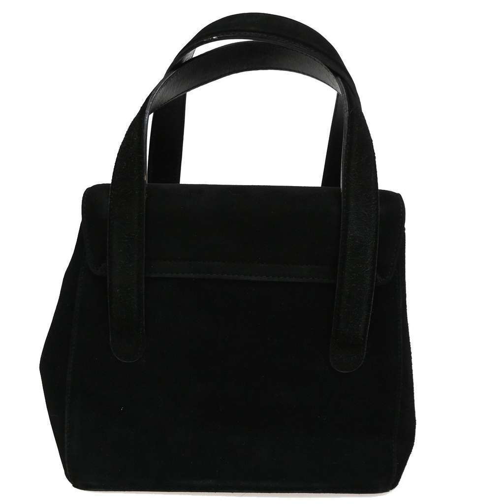 Salvatore Ferragamo Gancini handbag Black Suede Good condition - Back View