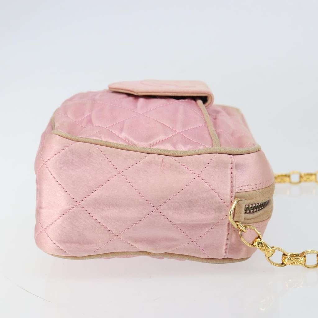 Chanel Vintage Camera Tassel Bag Pink Satin Fair condition - Inside View
