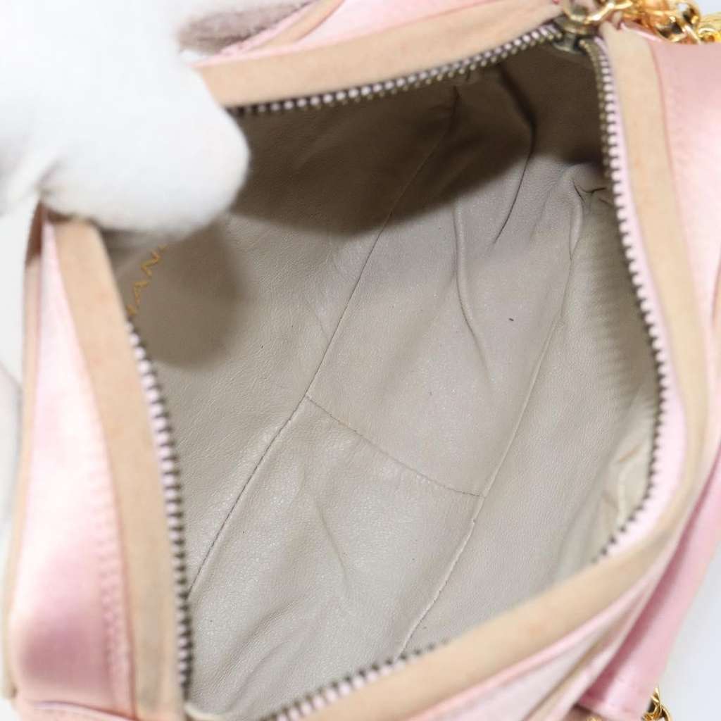 Chanel Vintage Camera Tassel Bag Pink Satin Fair condition - Box View