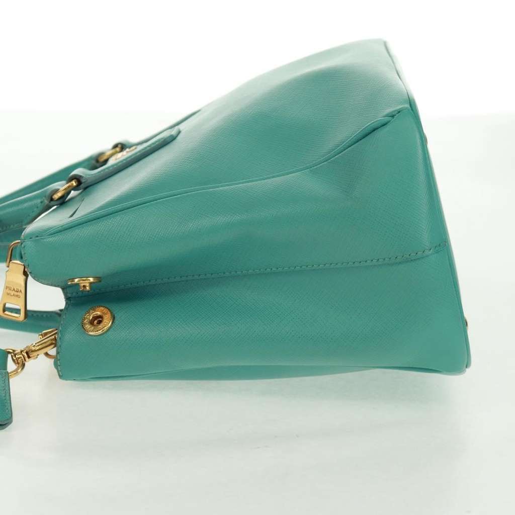 Prada Galleria Double Zip Tote Green Leather Good condition - Inside View