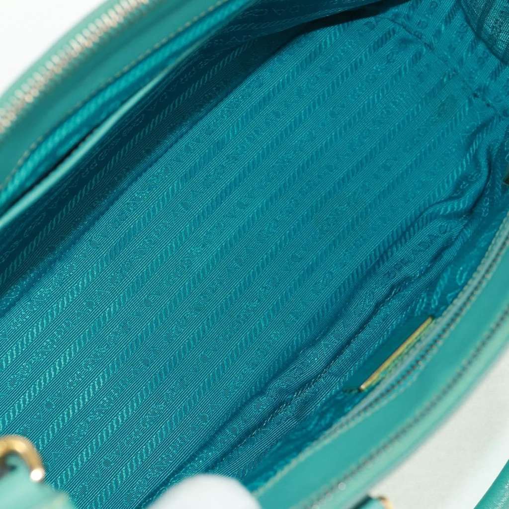 Prada Galleria Double Zip Tote Green Leather Good condition - Box View