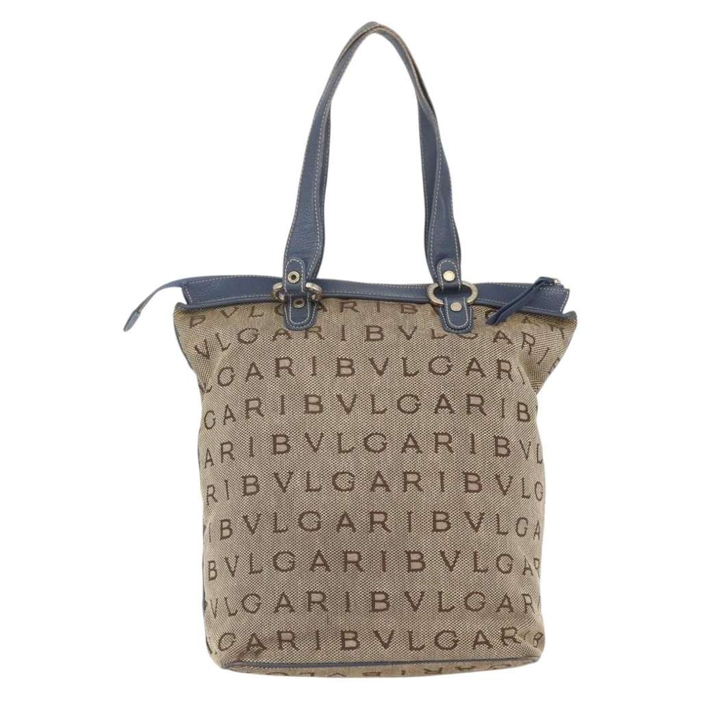 Bvlgari Logomania Tote bag Beige Canvas Fair condition - Back View