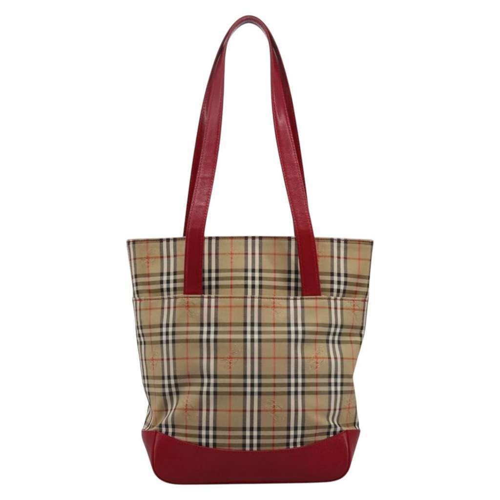 Burberry Nova Check Tote Beige Canvas Good condition - Back View