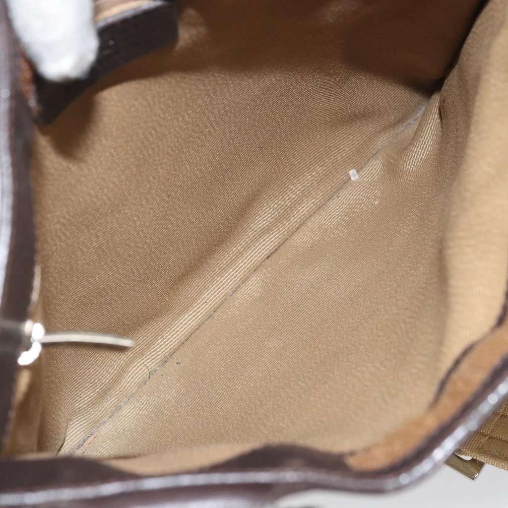 Salvatore Ferragamo Gancini Shoulder Bag Beige Canvas Good condition - Box View