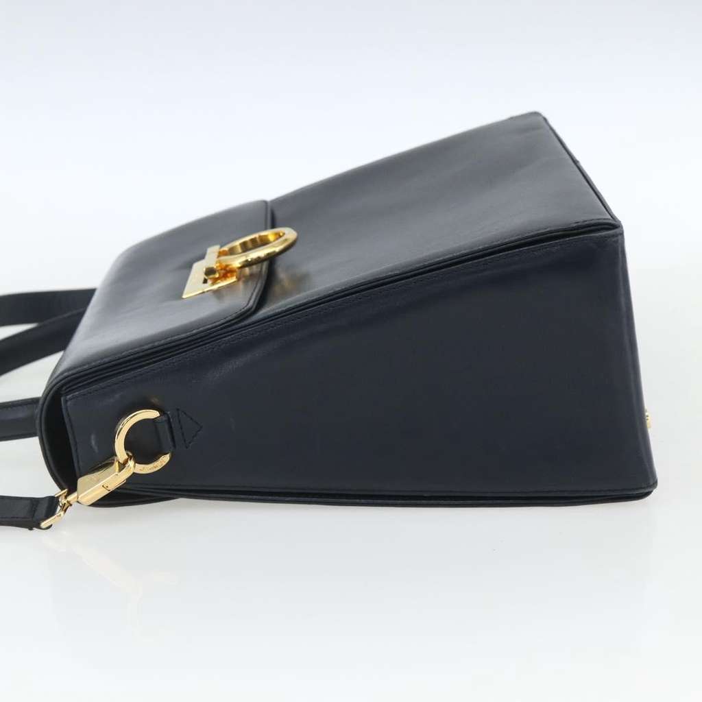 Salvatore Ferragamo Gancini Convertible Top Handle Bag Navy Leather Good condition - Inside View
