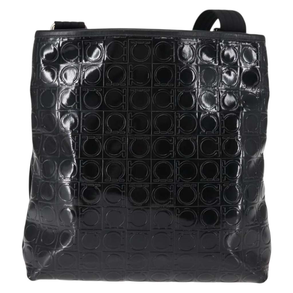 Salvatore Ferragamo Gancini Shoulder Bag Black Good condition - Back View