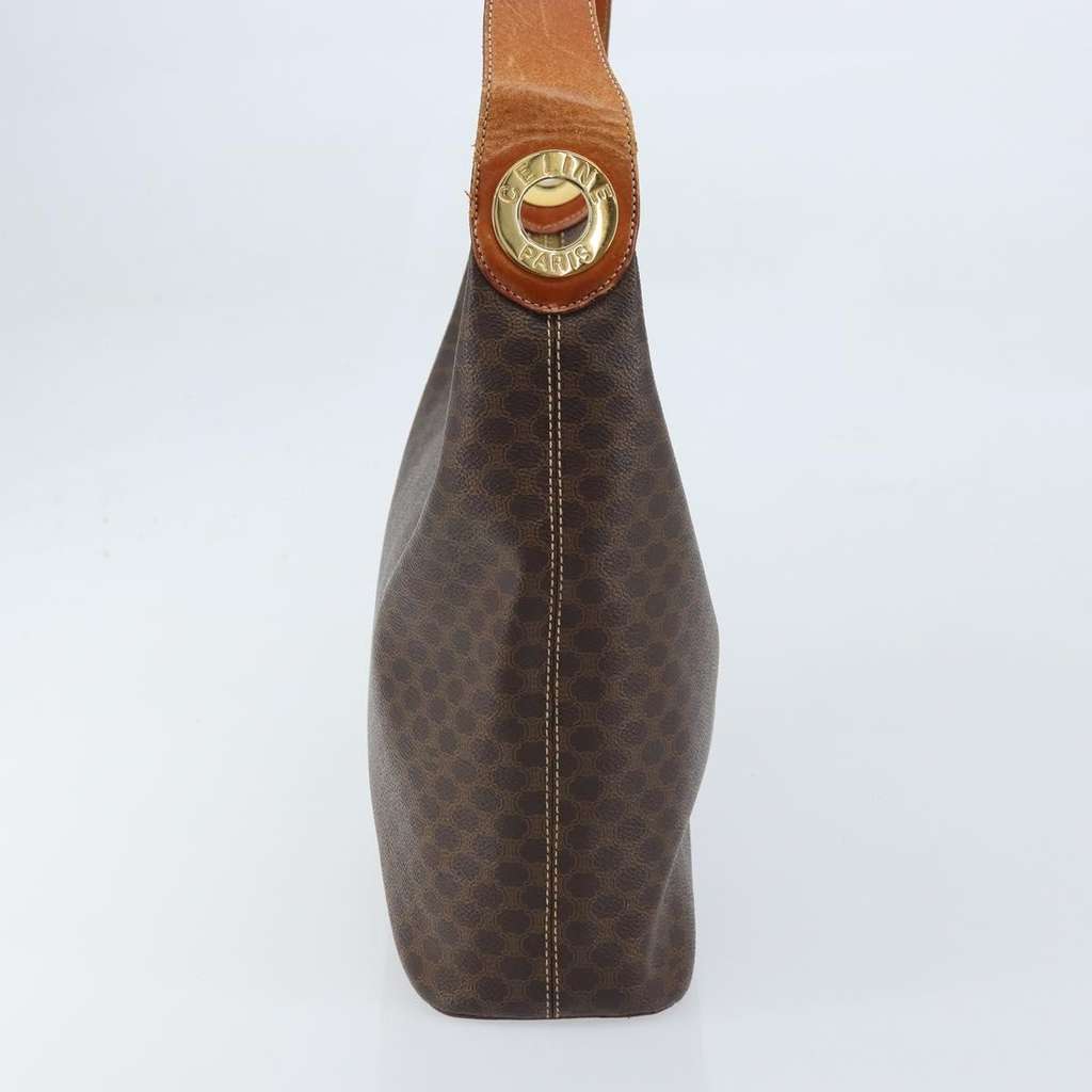 Celine Vintage Macadam Shoulder Bag Brown Canvas Fair condition - Model View