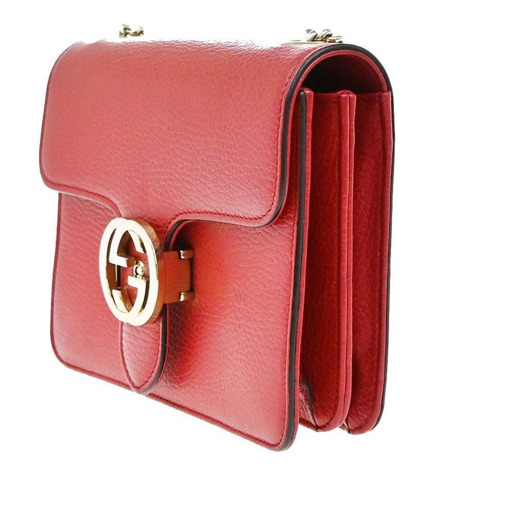 Gucci Interlocking Shoulder Bag Red Leather Very good condition - Inside View