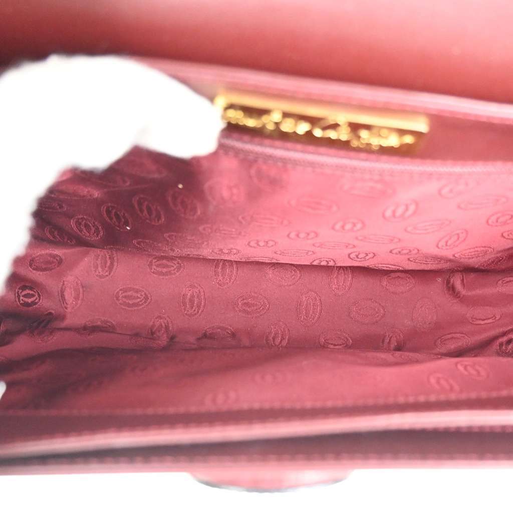 Cartier Must de Cartier Shoulder Bag Burgundy Leather Good condition - Box View