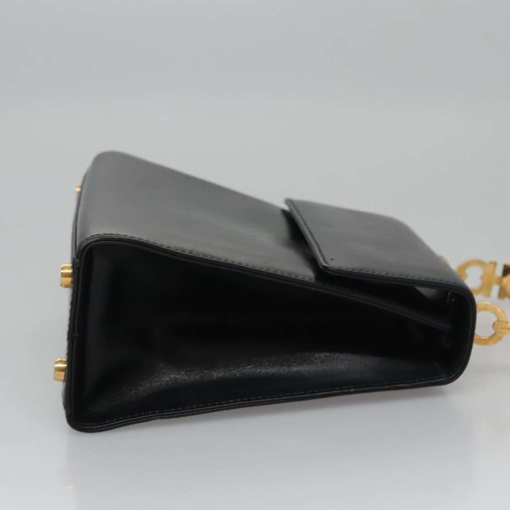 Salvatore Ferragamo Gancini handbag Black Leather Good condition - Inside View