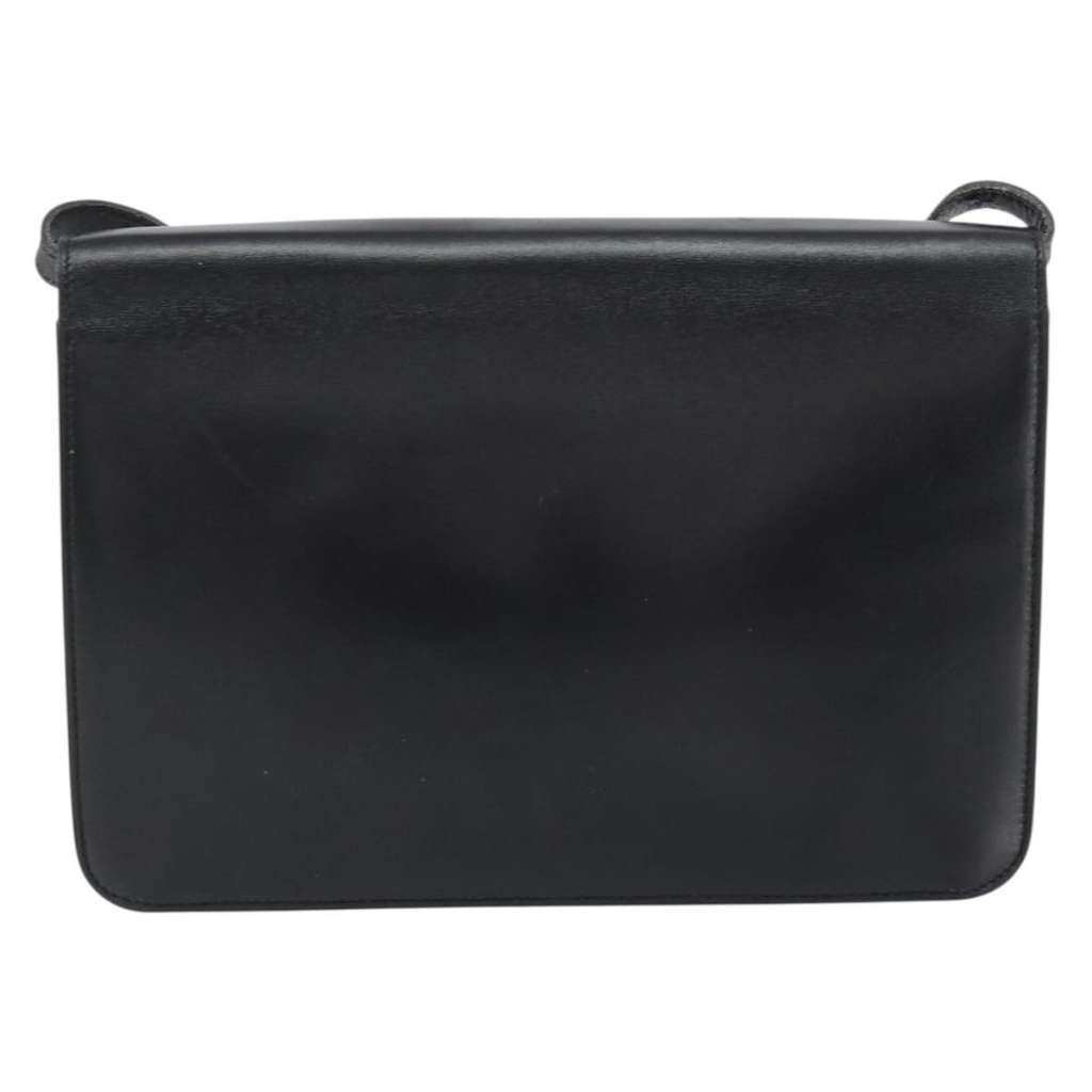 Christian Dior Vintage Shoulder Bag Black Leather Fair condition - Back View