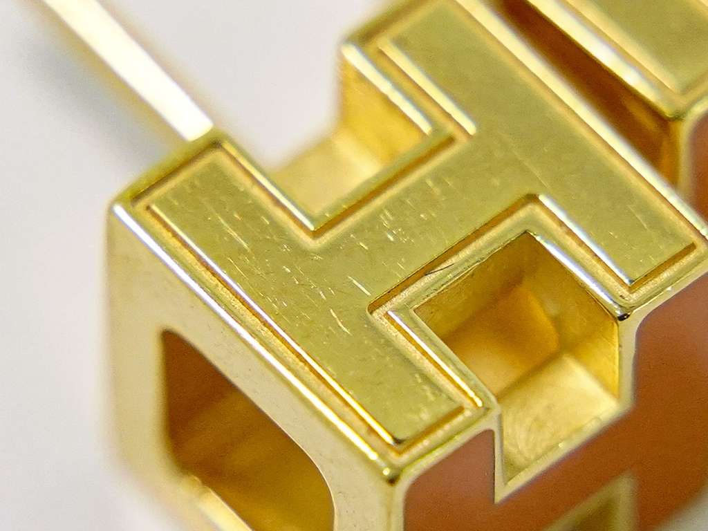 Hermès Cage d'H Stud Earrings Gold Good condition - Box View