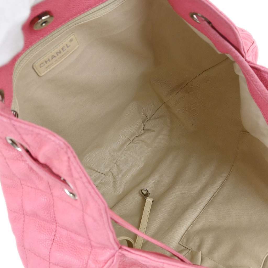 Chanel Cocomark Drawstring Tote Pink Leather Good condition - Inside View