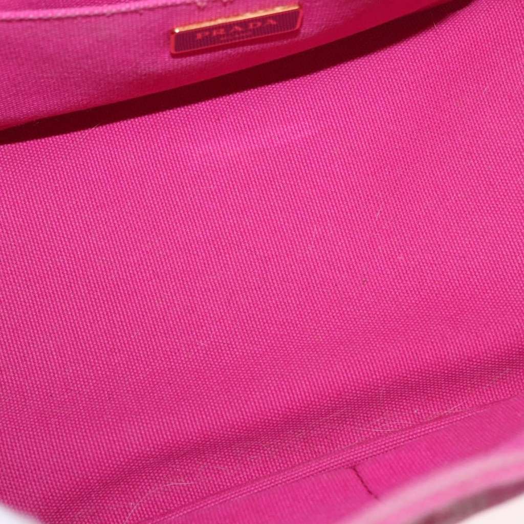 Prada Canapa Open Tote Pink Canvas Good condition - Box View