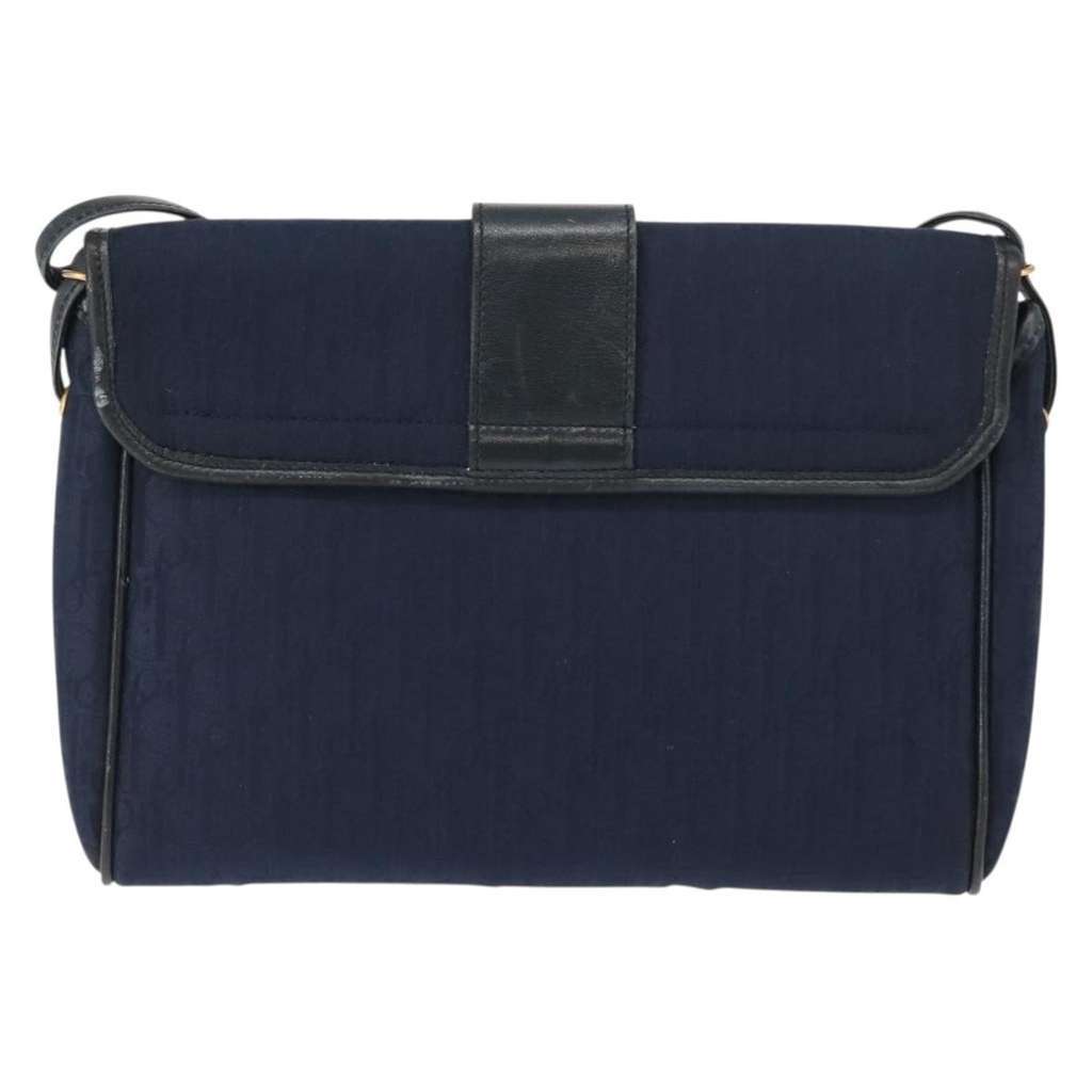 Christian Dior Vintage Trotter Shoulder Bag Navy Canvas Good condition - Back View